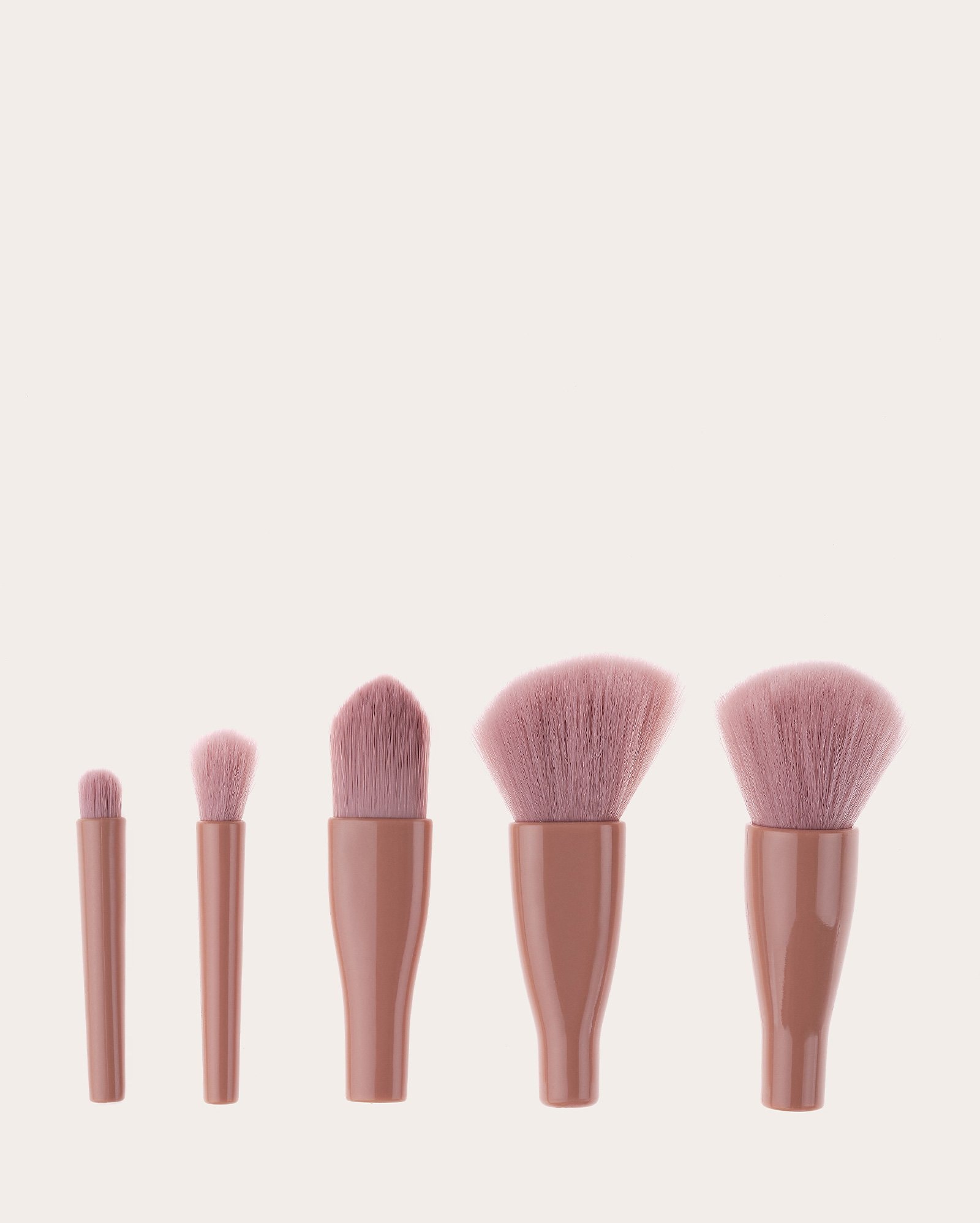 Kit de mini pincéis 5 unidades + estojo - rosa | be.U