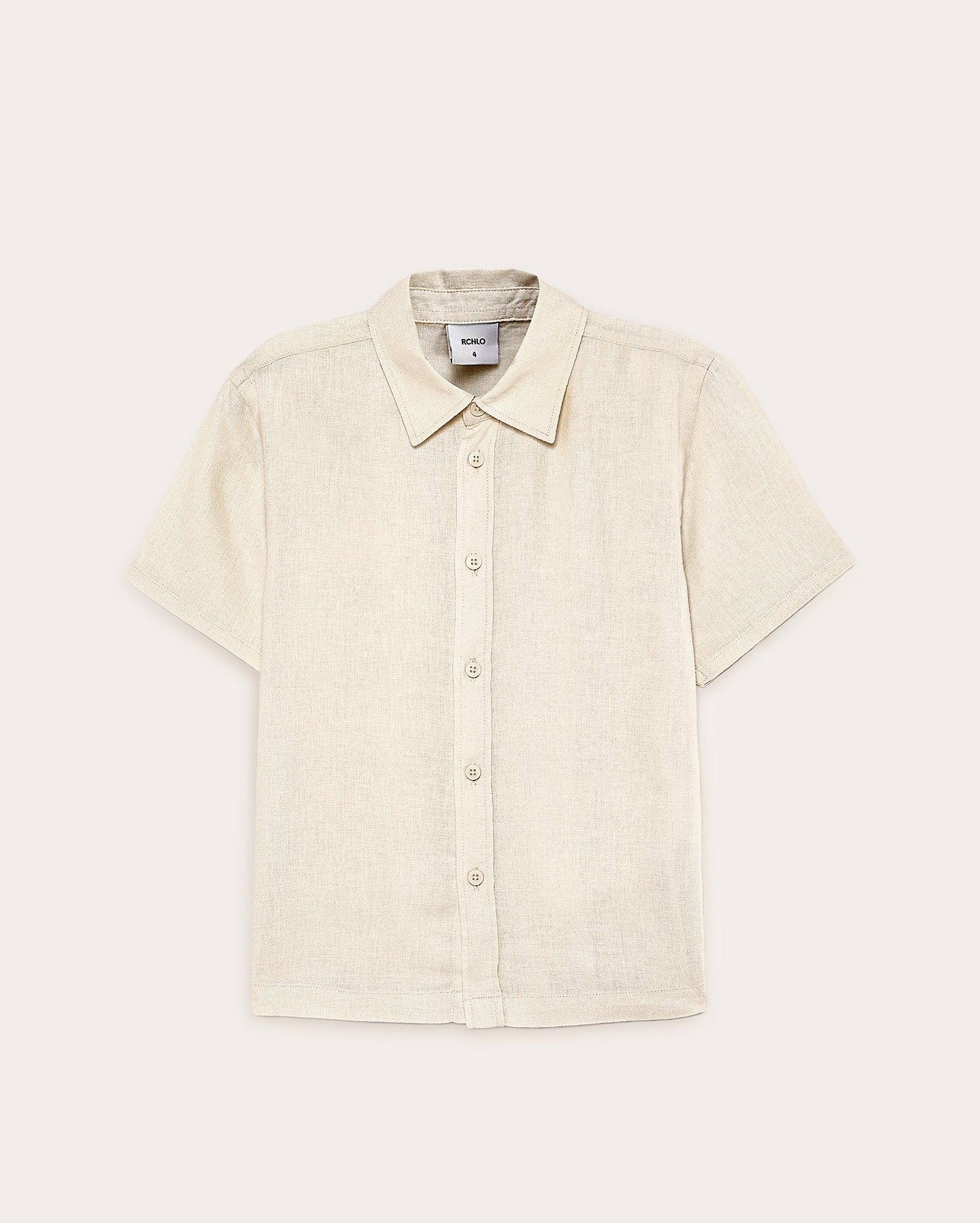 Camisa infantil manga curta 1-6A - bege