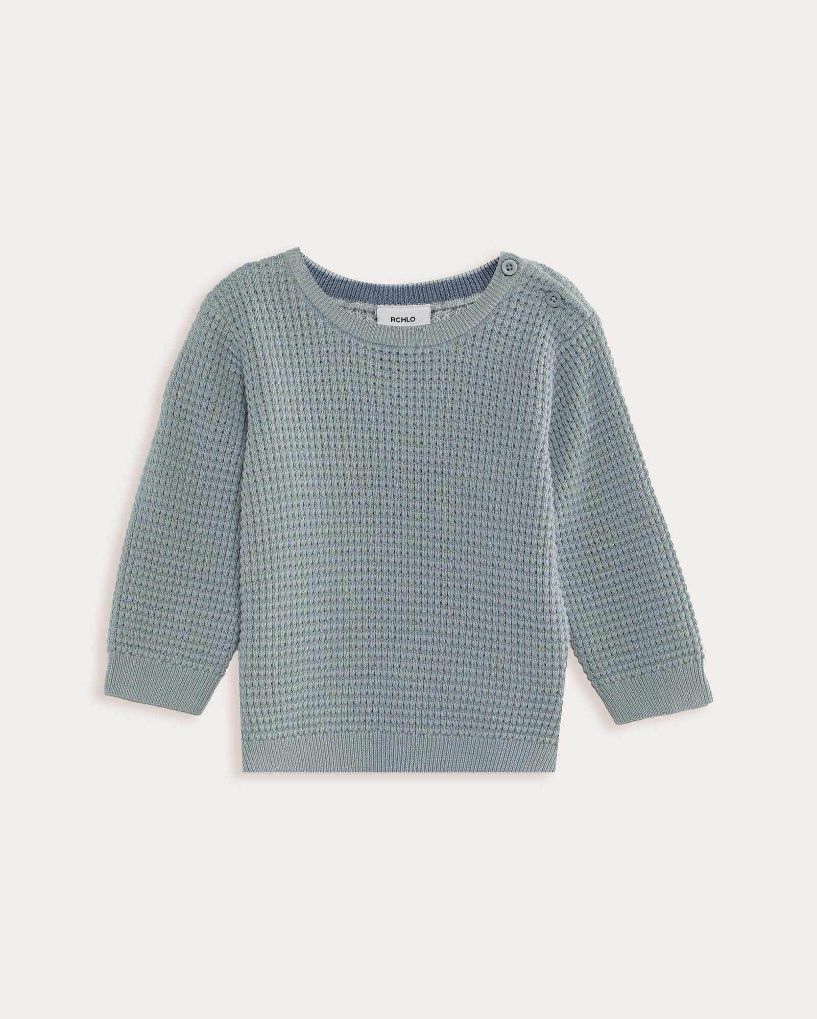 Suéter bebê amplo de tricot - Azul Claro