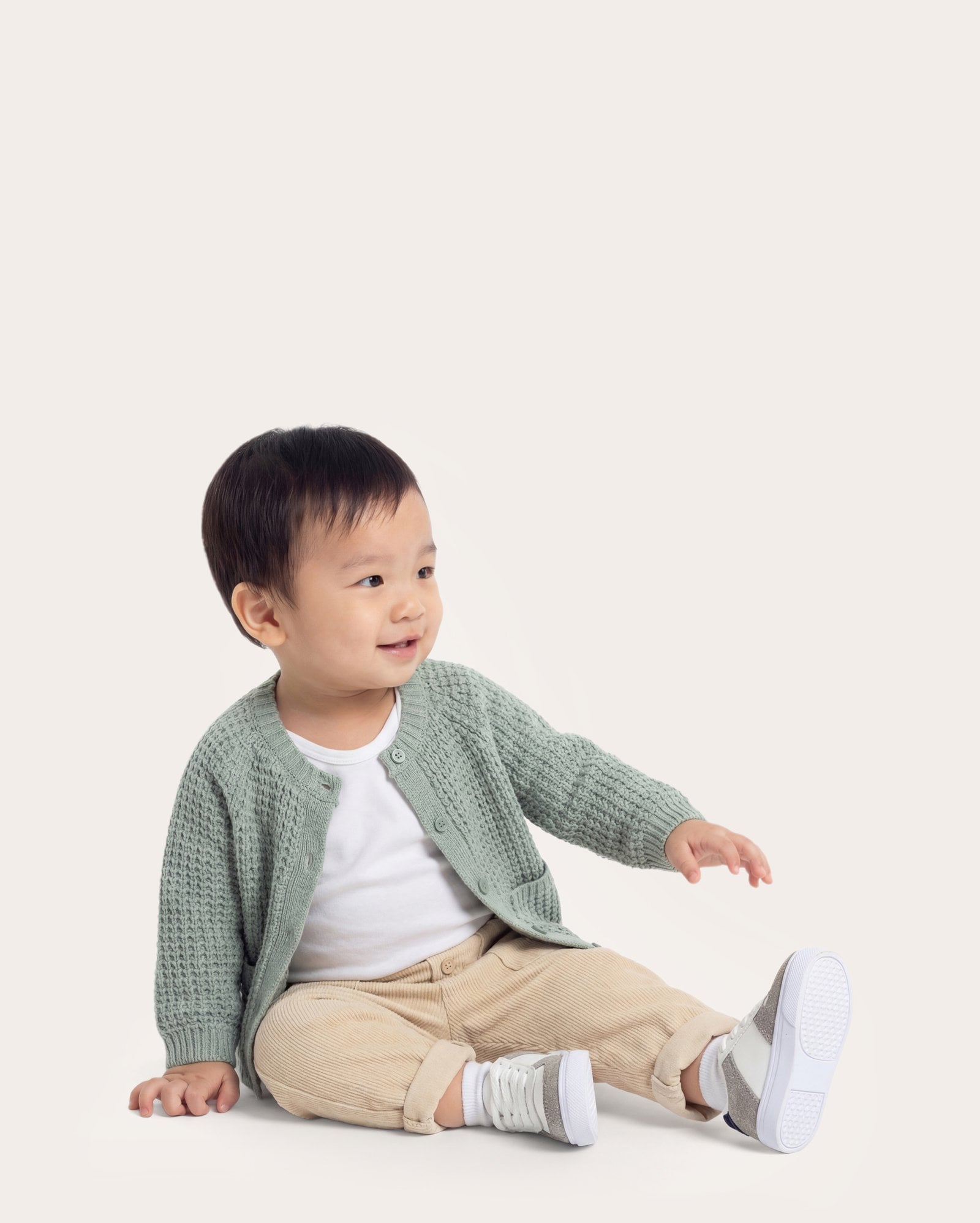 Cardigan bebê tricot bichinho- verde