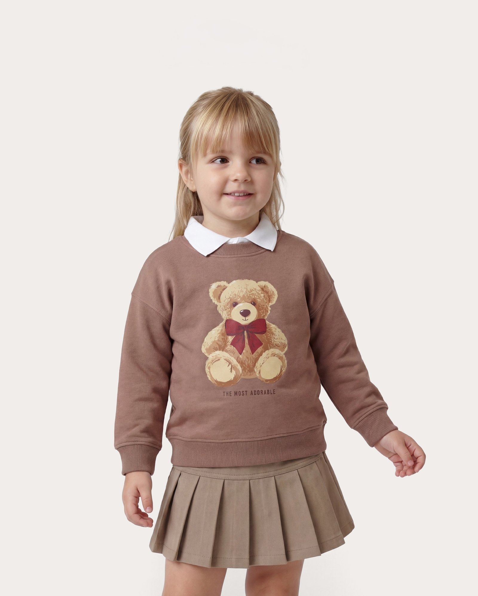 Blusa de moletom infantil urso 1-6A - marrom