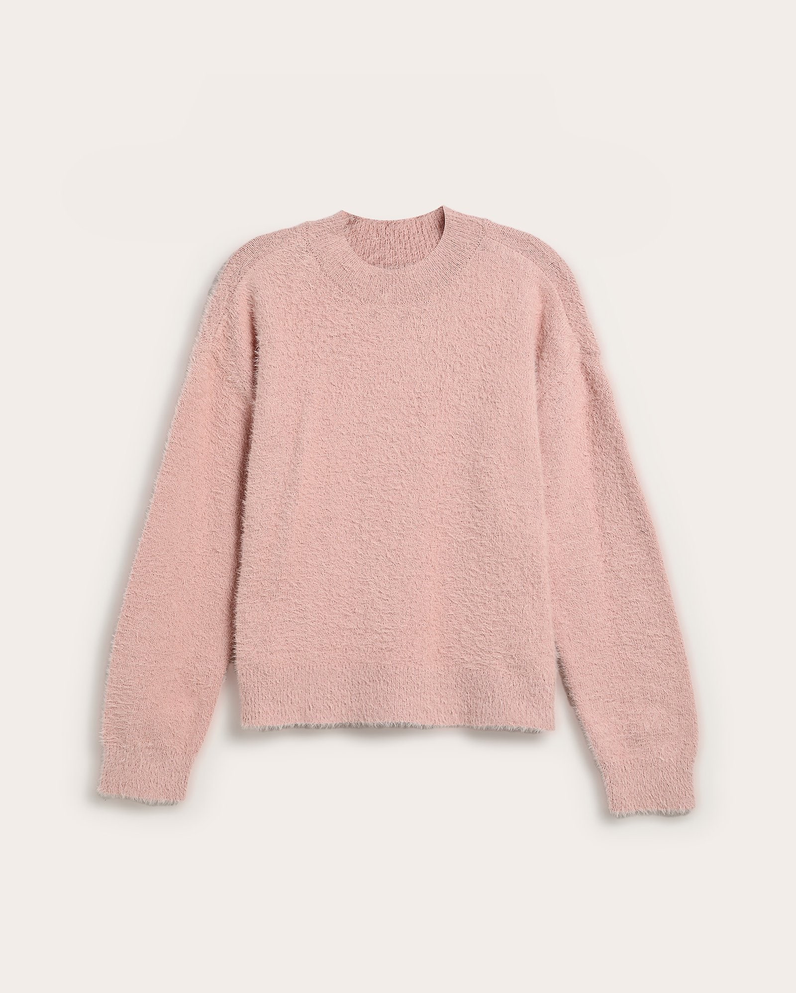 Blusa infantil de tricot felpudo alongada 6-14A - Rosa Claro