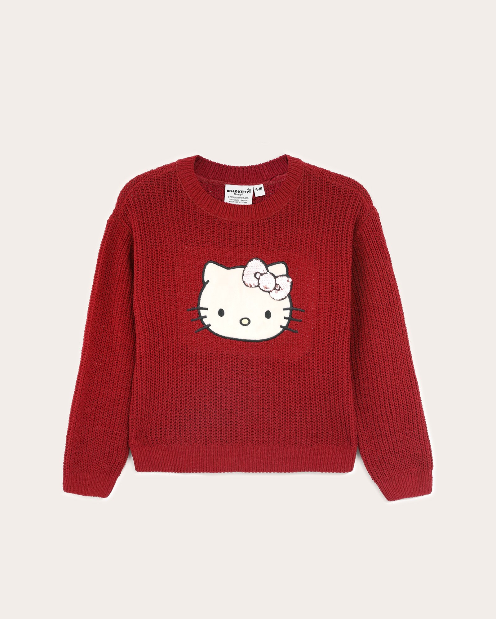 Suéter infantil tricot Hello Kitty - vermelho | Sanrio