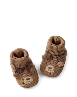 Pantufa bebê tricot rena natalina marrom | Carter's 