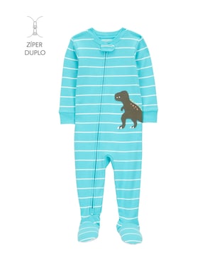 Macacão pijama bebê pezinhos dinossauro azul | Carter's