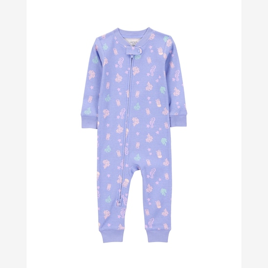 Macacão pijama infantil algas marinhas lilás | Carter's