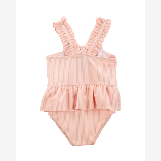 Banho de sol bebê canelado com chapéu rosa | Carter's