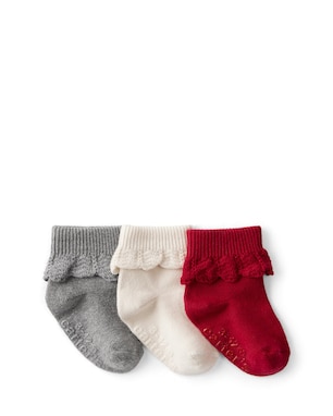 Kit meia bebê 3 pares natal punho delicado multicor | Carter's