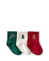 Kit meia bebê 3 pares natal punho canelado multicor | Carter's