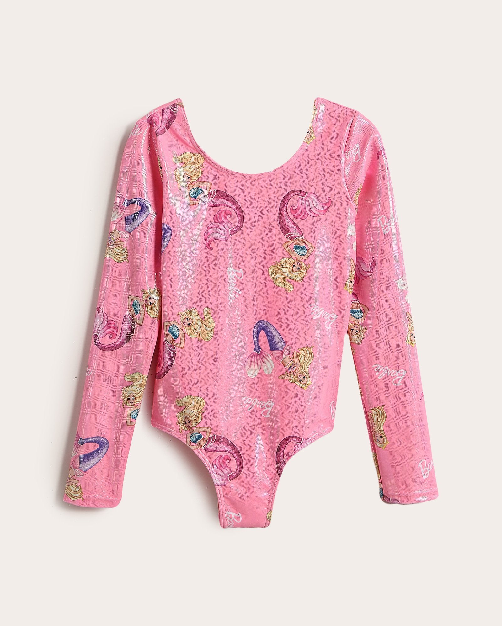 Maiô infantil Barbie Sereia metalizado 5-12A - rosa | Mattel