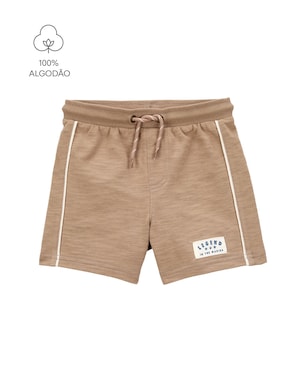 Bermuda infantil de moletom com amarração marrom | Carter's