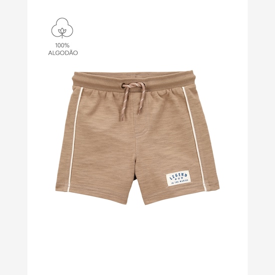 Bermuda infantil de moletom com amarração marrom | Carter's