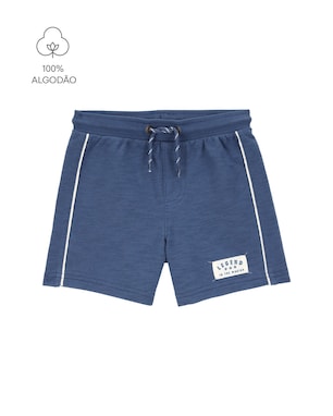Bermuda infantil de moletom com amarração azul | Carter's
