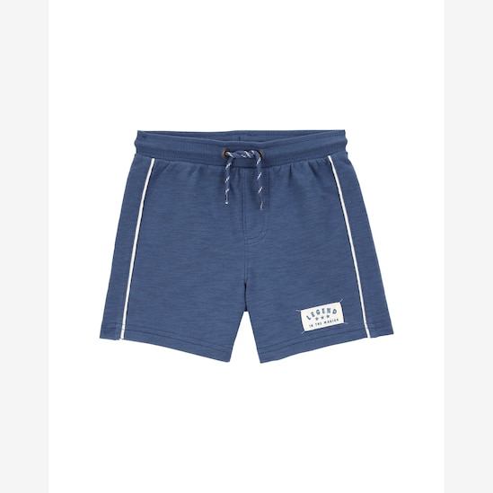 Bermuda infantil de moletom com amarração azul | Carter's