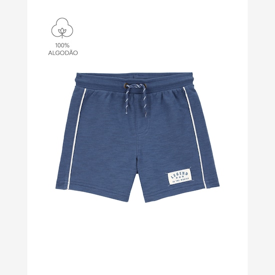 Bermuda infantil de moletom com amarração azul | Carter's