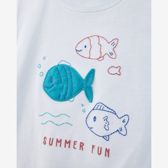 Conjunto curto infantil 2 peças peixes do mar multicor | Carter's