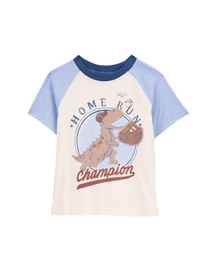 Camiseta infantil manga curta dino champion bege | Carter's