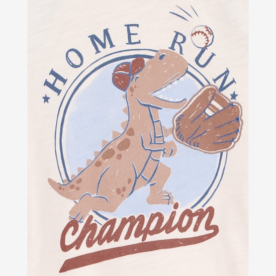 Camiseta infantil manga curta dino champion bege | Carter's