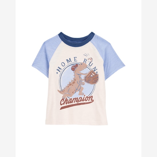 Camiseta infantil manga curta dino champion bege | Carter's
