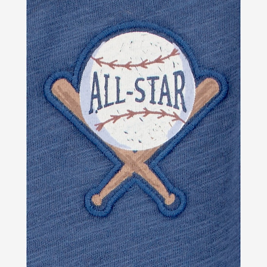 Camiseta infantil esportiva mescla azul | Carter's