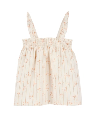 Regata infantil com laço listras e floral bege | Carter's