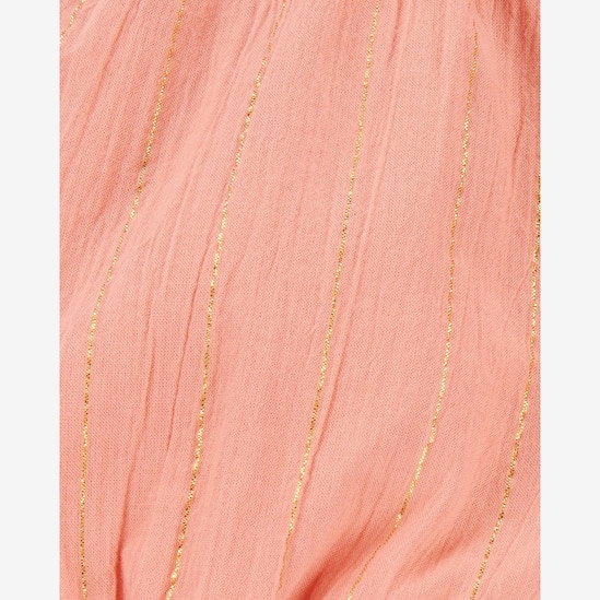 Short infantil fios metalizados com textura laranja | Carter's