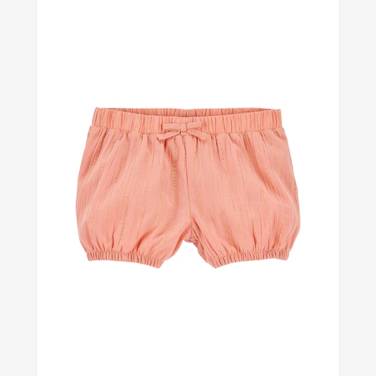 Short infantil fios metalizados com textura laranja | Carter's