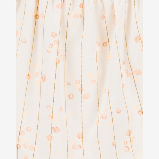 Vestido infantil evasê texturizado com laço off-white | Carter's