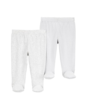 Kit calça bebê 2 peças cós elástico e pezinho multicor | Carter's