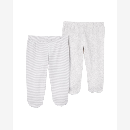 Kit calça bebê 2 peças cós elástico e pezinho multicor | Carter's