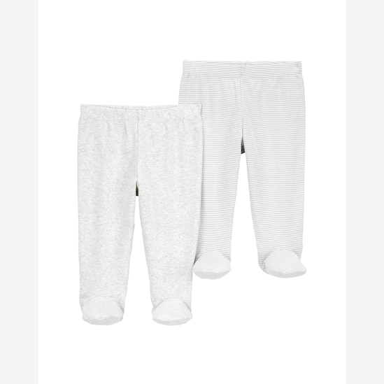 Kit calça bebê 2 peças cós elástico e pezinho multicor | Carter's