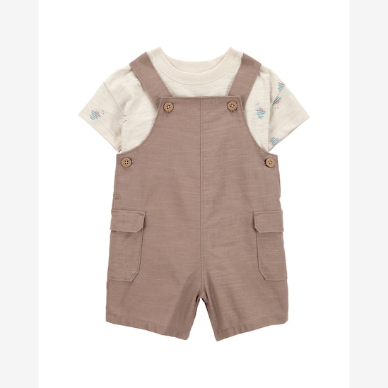 Jardineira bebê rajadinha com bolso cargo multicor | Carter's