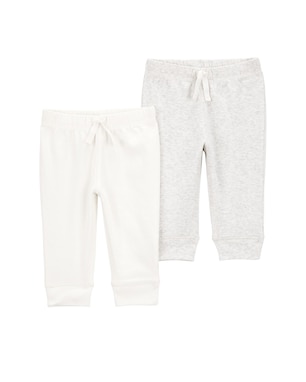 Kit calça bebê 2 peças cós elástico e laço multicor | Carter's