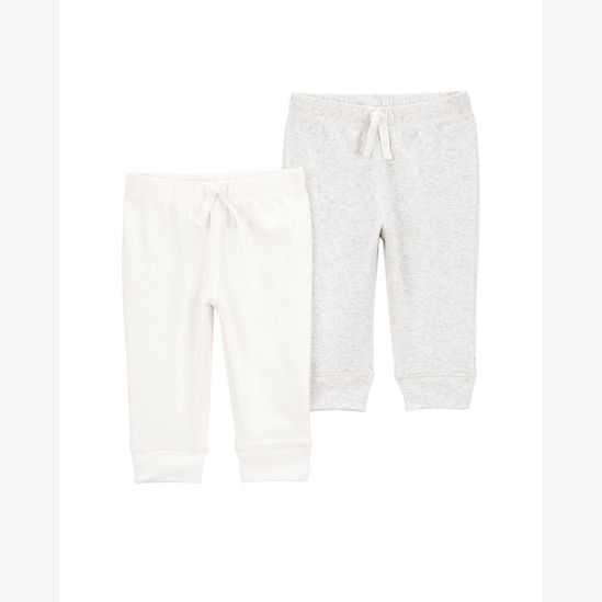 Kit calça bebê 2 peças cós elástico e laço multicor | Carter's