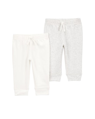 Kit calça bebê 2 peças cós elástico e laço multicor | Carter's