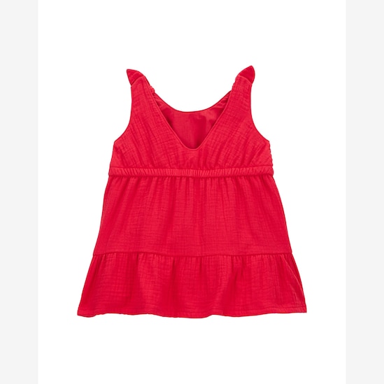 Vestido bebê evasê texturizado com laço e calcinha vermelho | Carter's