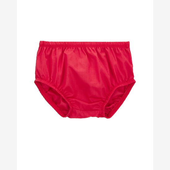 Vestido bebê evasê texturizado com laço e calcinha vermelho | Carter's