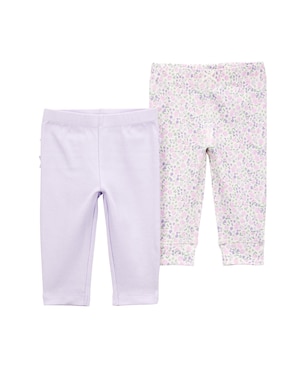 Kit calça bebê 2 peças floral cós elástico multicor | Carter's