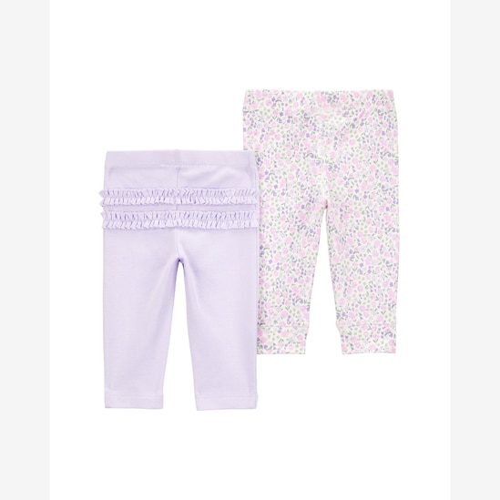 Kit calça bebê 2 peças floral cós elástico multicor | Carter's