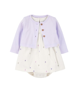 Vestido bebê evasê balões com casaco multicor | Carter's