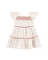Vestido bebê evasê com bordado e calcinha off-white | Carter's