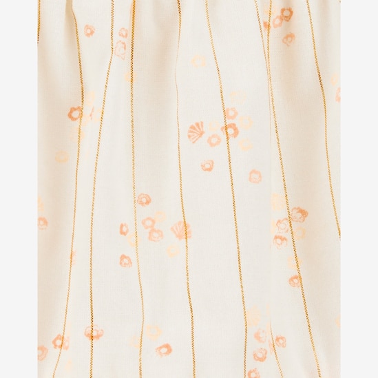 Vestido bebê evasê texturizado com laço off-white | Carter's