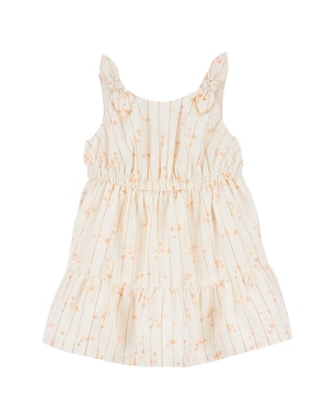 Vestido bebê evasê texturizado com laço off-white | Carter's