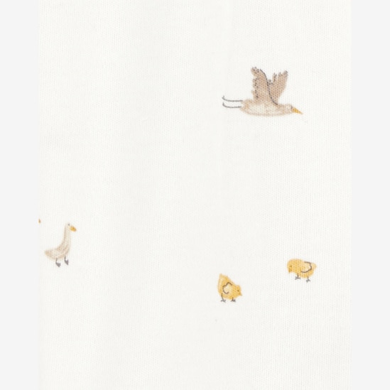 Macacão bebê manga longa com pezinho pelicano off-white | Carter's