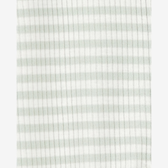 Macacão bebê manga longa com pezinho listrado verde | Carter's 