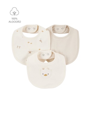 Kit babador Carter's bebê pelicano em algodão 3 peças - Multicor