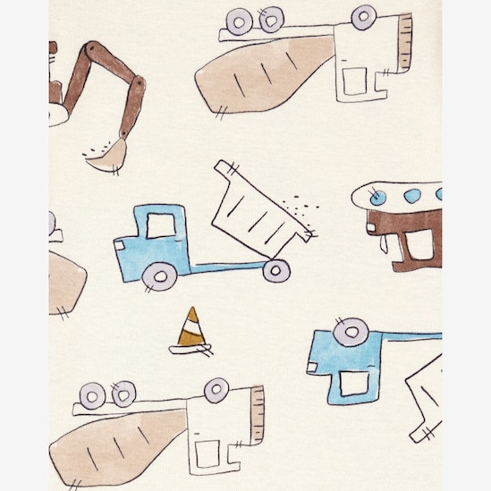 Conjunto longo bebê 3 peças escavadeira multicor | Carter's