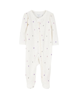 Macacão bebê manga longa com pezinho balões off-white | Carter's
