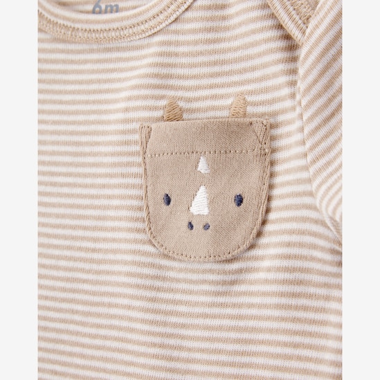 Kit body bebê 5 peças bichinhos e listras multicor | Carter's