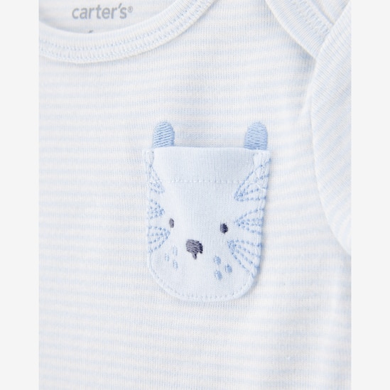 Kit body bebê 5 peças bichinhos e listras multicor | Carter's